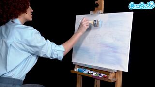 Ryan Keely bob ross cosplayban festés óráján megvadul a hatalmas cickós milf
