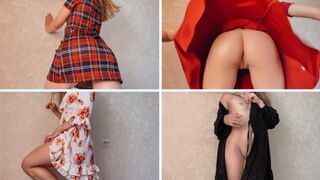 Szöszke gádzsi ruhapróba nélkül bugyi, bazinagy segggel csábít