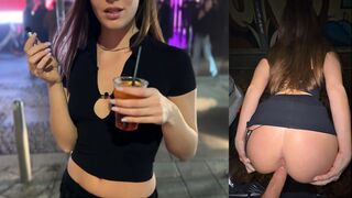 Keményen megbasztam egy olasz kis csajt a kocsi mögött a klub előtt