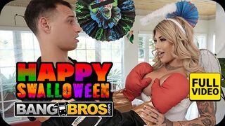 BANGBROS Hálózat Csábos Milfje Vadul Cumizza Mostohafia Óriási Farkát Halloween Előtt